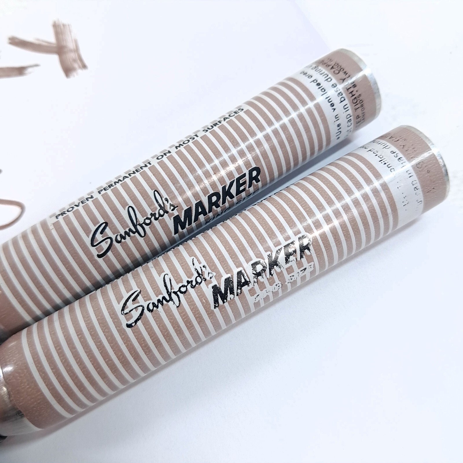 Vintage Sanford's King Size Markers x2 set Black stinky Smelly ink metal WORKS!