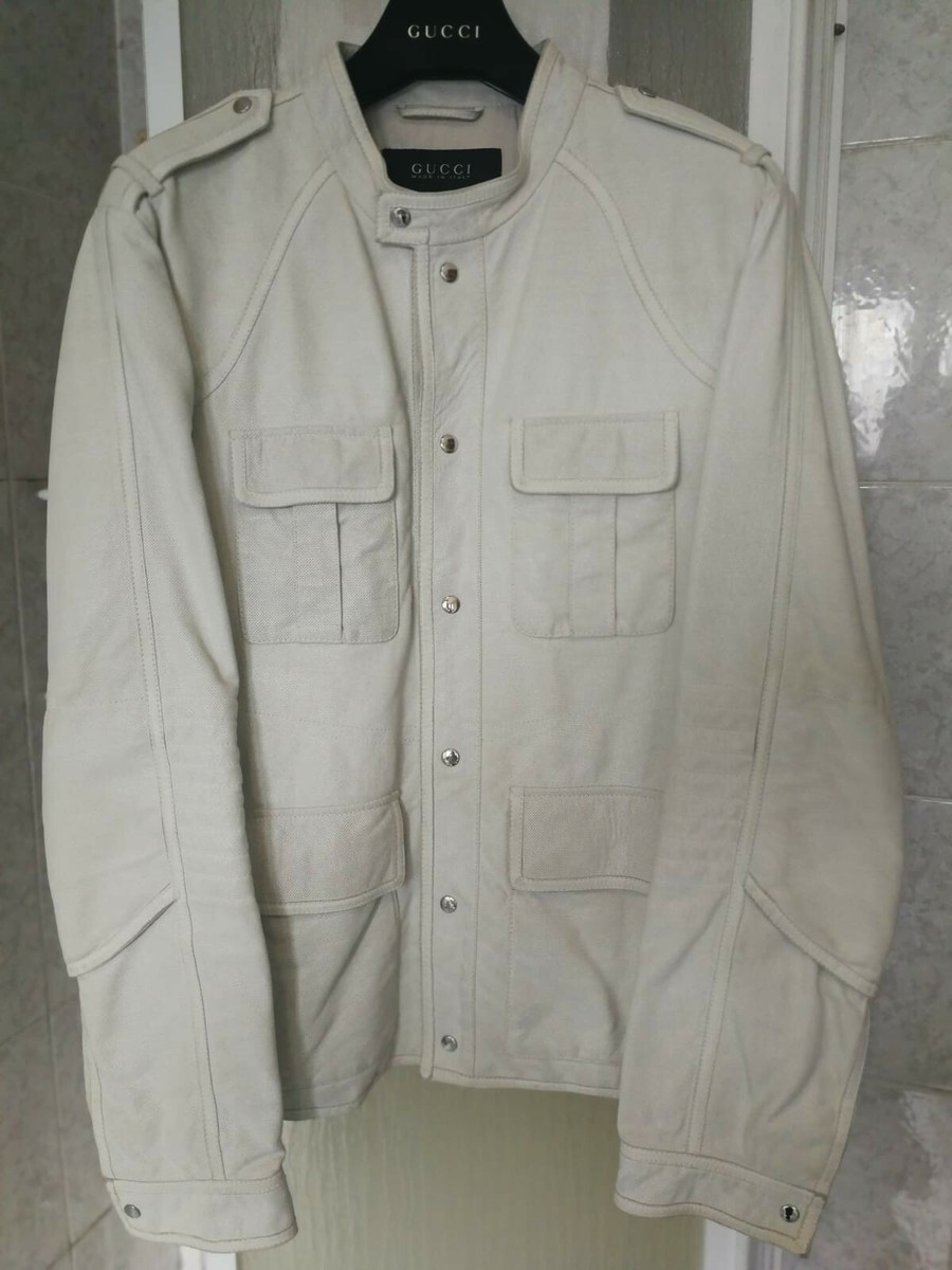 TOM FORD x GUCCI RARE PERFORATED MILITARY SAHRIANA LEATHER