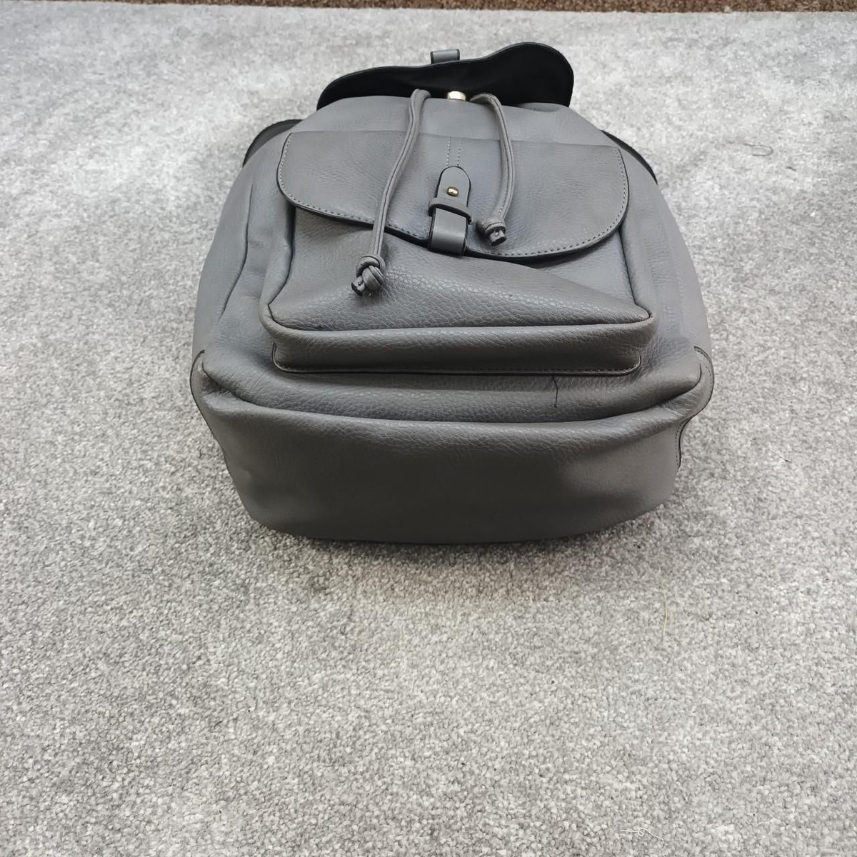 TOPSHOP FAUX LEATHERGREYBLUE BACKPACK TOPSHOP GREY FAUX LEATHER BACKPACK RUCKSACK Y2K CARRY  main image 3