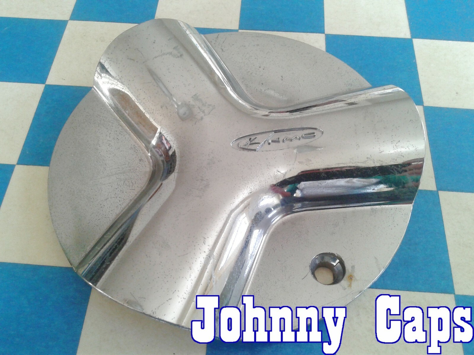 KMC Wheels [60] USED CHROME Center Cap # 11108 REV. 3 Custom Center Cap (QTY. 1)