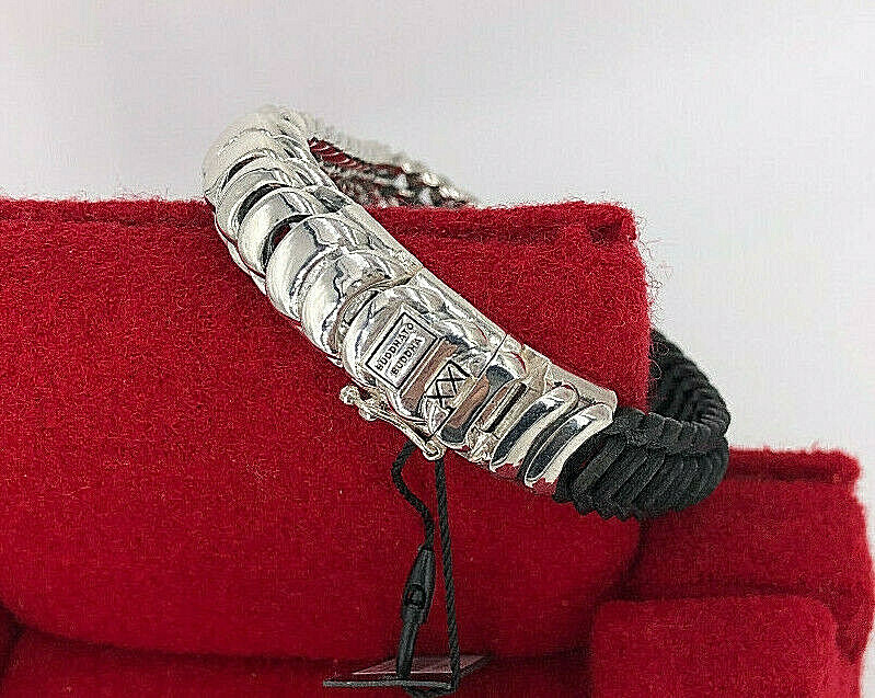 Buddha to Buddha Armband Silber 925/Leder Mix Lars in E in 925 unisex 19 cm