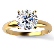 5.00 ct Round E VS2 Diamond Solitaire Engagement Ring Certified 14k Pink Gold