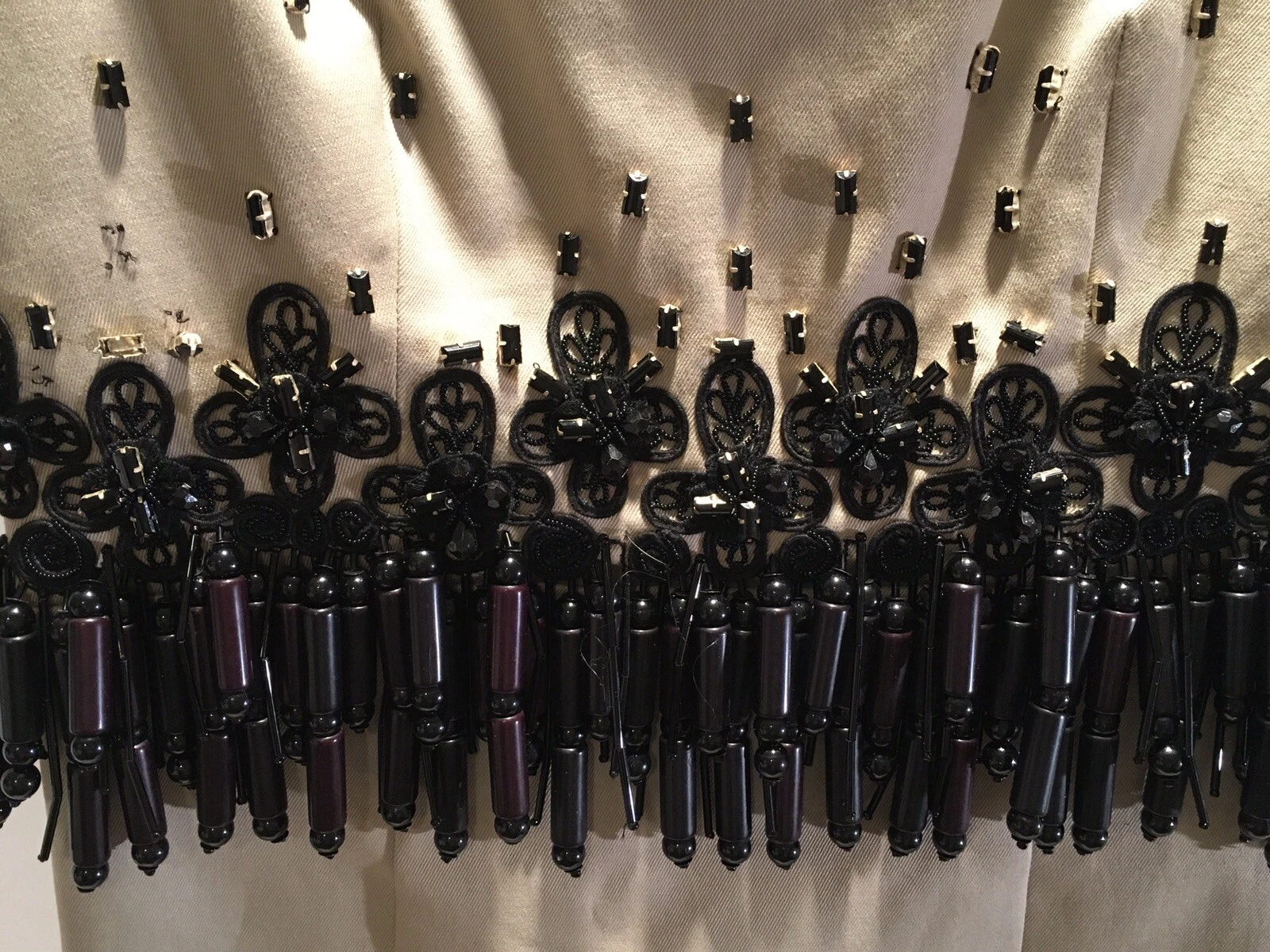 GUAINA MARRONE CHIARO DONNA DSQUARED2 NUOVA CON ETICHETTE CON GIOIELLI IN VITA TAGLIA 40 US 4 STUNNING