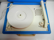 DeJay SP20 Portable Record Player Phonograph Turntable Blue 33/45 Speed Vintage