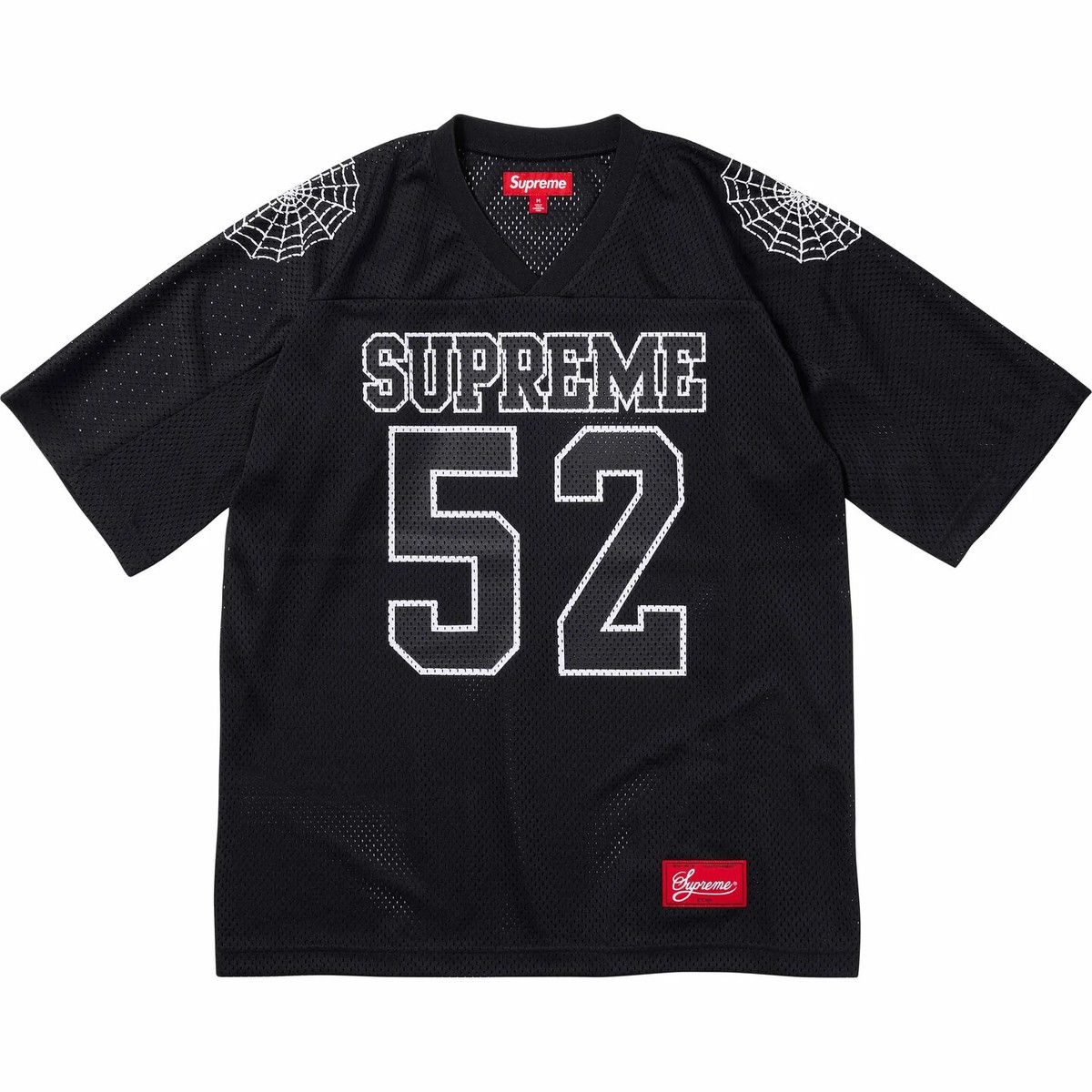 Supreme Spiderweb Football Jersey Black Orange White Blue Supreme Spiderweb Football Jersey Black Orange White Blue