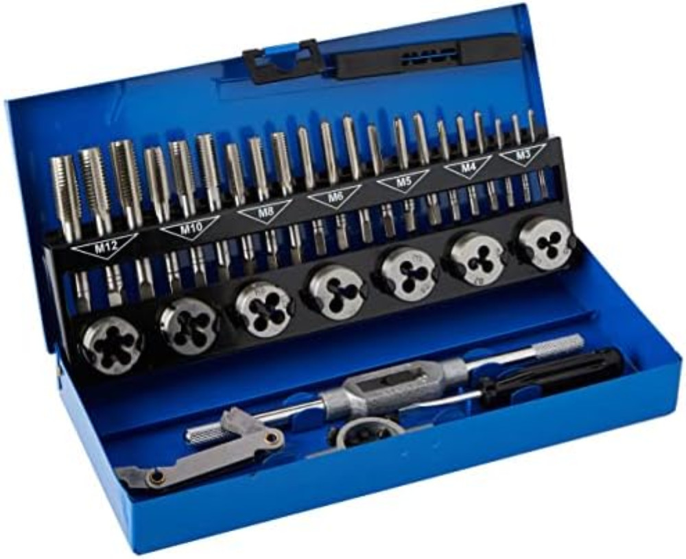 BlueSpot Tools 22301 32PCE - Set metrico per rubinetteria e matrice (M3-M12)