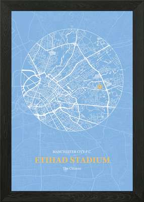 Etihad Stadion Karte gerahmtes Wandbild Poster Leinwanddruck Bild