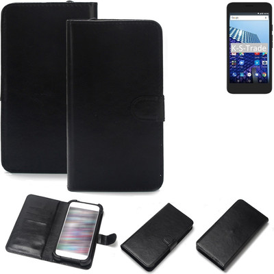 Schutz Hülle für Archos Access 50 Color 4G Wallet Case + Bumper schwarz Flipst