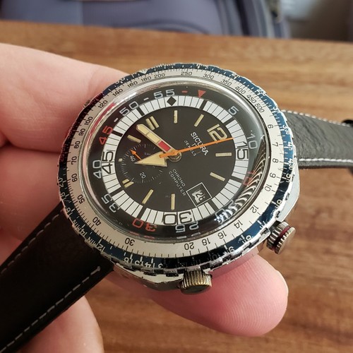 Sicura Chrono Computer Vintage Mechanical Watch 17J EB 8800, For Parts/Repair - Picture 5 of 16