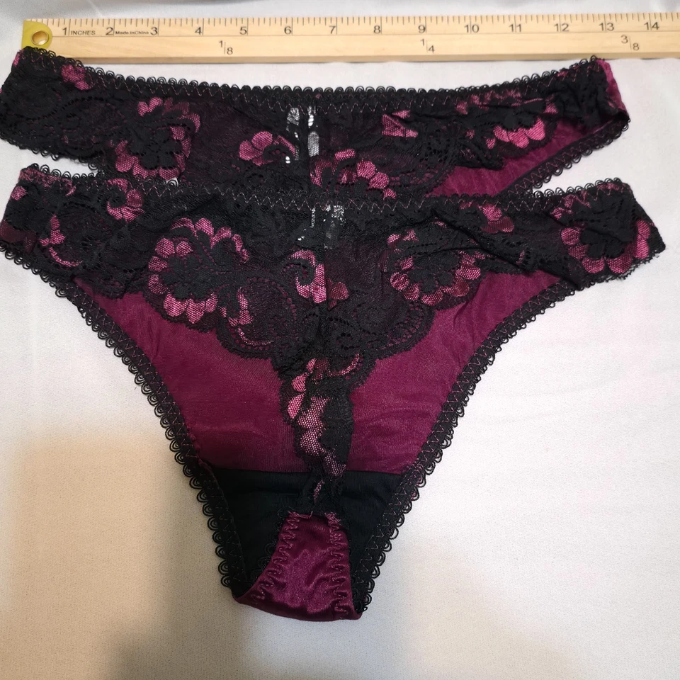 2 pares de bragas Biatta Intimates púrpura tanga ropa interior talla 1X nuevas con etiquetas Foto 3 de 4