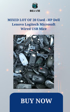 MIXED LOT OF 20 Used - HP Dell Lenovo Logitech Microsoft Wired USB Mouse