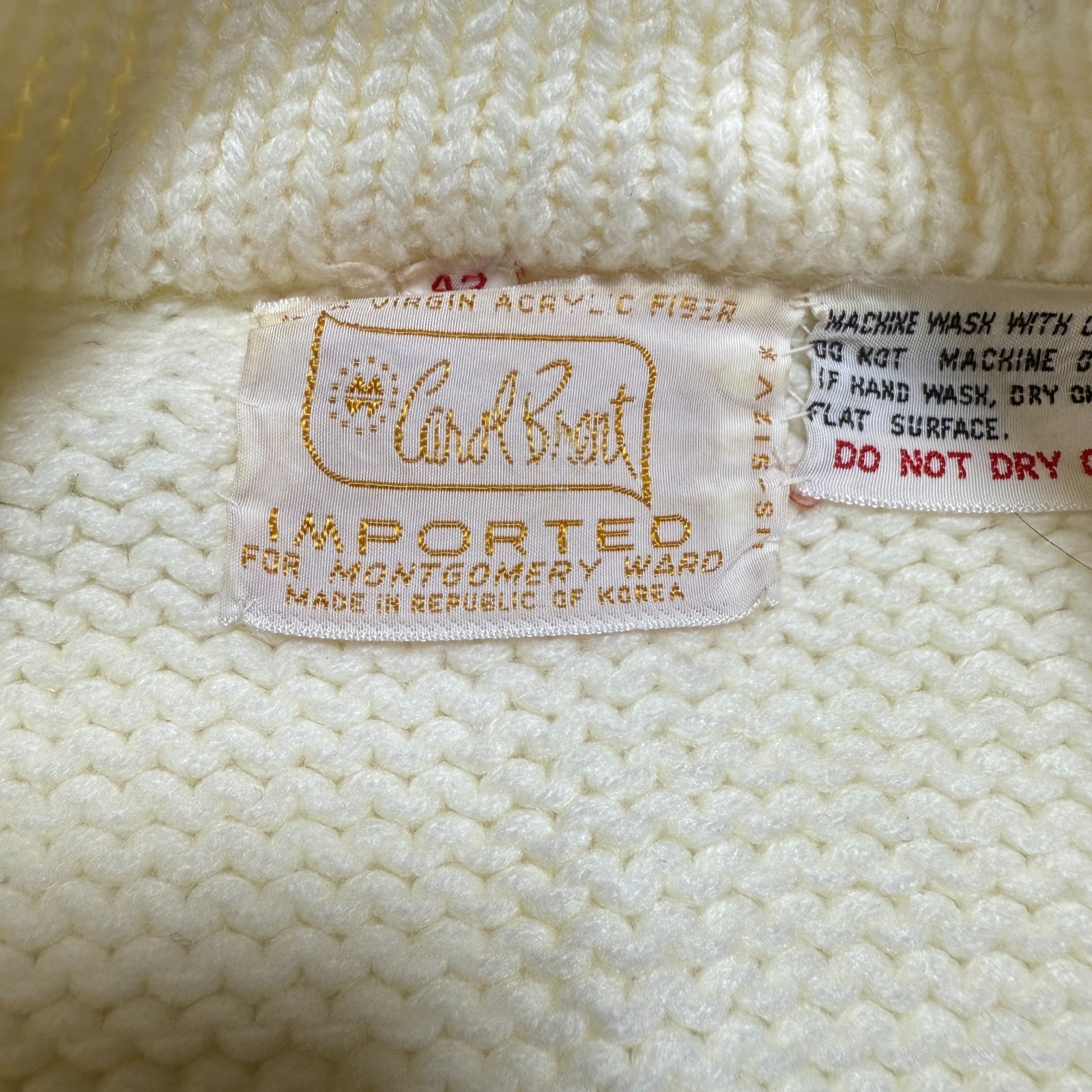 Vintage Carol Brent Montgomery Ward Sweater 60’s/70’s High Collar Grandma Sz M