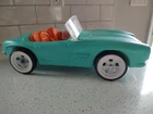 Vintage Convertible Barbie Car, Turquoise/Orange Seats, Clear Windshield