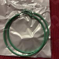 MEDIUM HOOP EARRINGS 2.5INCH SIMPLE THIN HOOP EARRINGS Green NIP