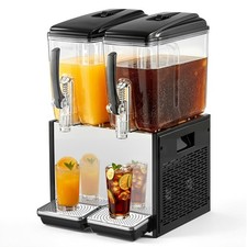 VEVOR Commercial Beverage Dispenser 12L / 12.7QT x 2 Tanks Cold Juice Ice Drink