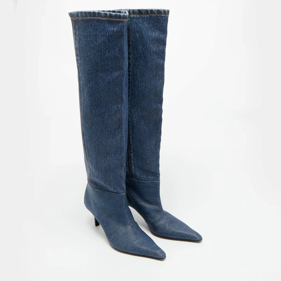 Bottes en denim bleu Alexander Wang taille 37 longueur genou - Photo 4/4