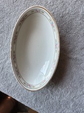 8 inch Serving Dish Floral Rim, by Syracuse China, Orleans 1919  O. P. CO