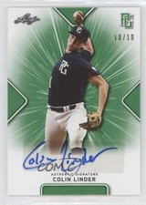 2021 Leaf Perfect Game National Showcase Green 10/10 Colin Linder Auto 8d2