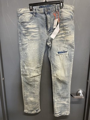 Smoke Rise DNM Super Stretch Skinny Fit Distressed Milky Blue Jeans Size 40/32