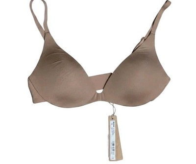 SKIMS Wireless Form Super Push-Up Bra 32A Sienna Nude Plunge Seamless NWT $58