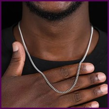 3mm Men's Cuban Chain Necklace Simple Stainless Steel Necklace Fashion Titanium