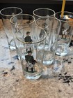 Set of (6) Robert Riger Golf Drinking Hand-Painted Highball Glasses