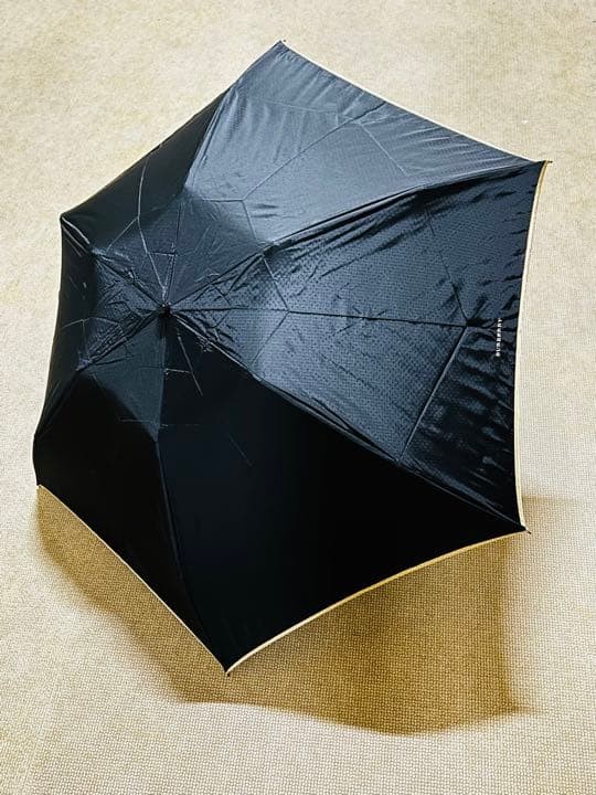 BURBERRY Foldable Umbrella Dot Pattern Black Beig… - image 1
