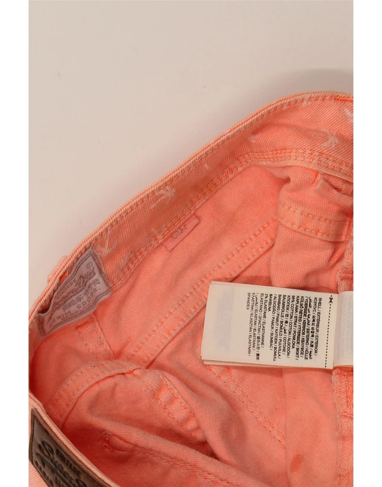 SUPERDRY Womens Denim Shorts W27 Small Orange Floral Cotton CO01 - Image 3 of 3