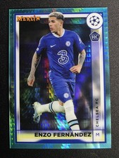 Enzo Fernandez 2022-23 Topps Merlin UEFA Club Aqua Prism Refractor #147 Rookie