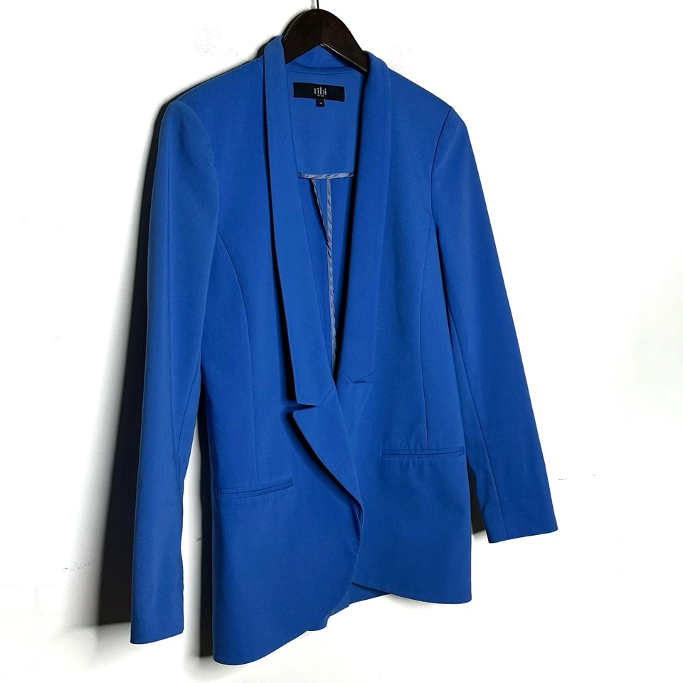 Blazer Tibi Frente Abierto Azul Talla 4 Foto 4 de 4