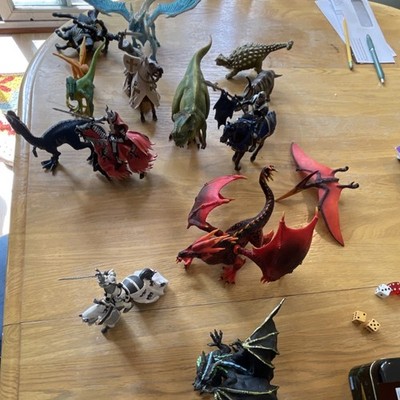 Schleich Eldrador Papo Knights, Dinosaurs &  Dragons Figures Lot of 16