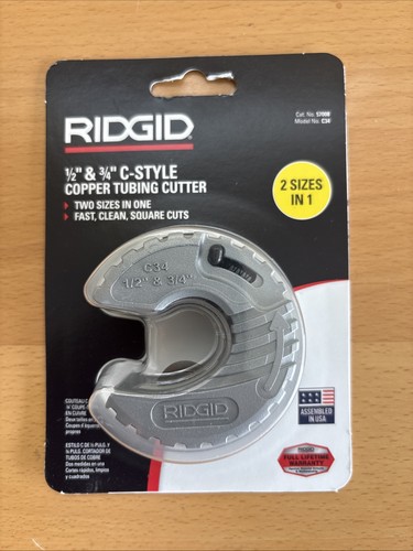 RIDGID 57008 C34 C-Style Close Quarters Copper Tubing Cutter -1/2" & 3/4"