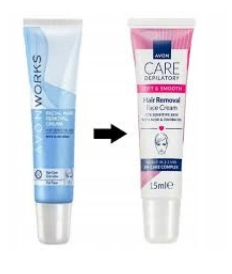 Crema depilatoria facial con aloe calmante Avon Works 5x0,5 fl. oz Foto 2 de 4