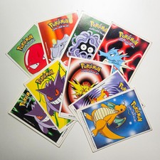 Original Pokémon Boomer Stickers 1999–2000 – GENGAR, ZAPDOS, DRAGONITE, MOLTRES