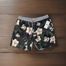 Neff x Disney Mickey Mouse Floral Print Swim Trunks Shorts Men  s Large NWT