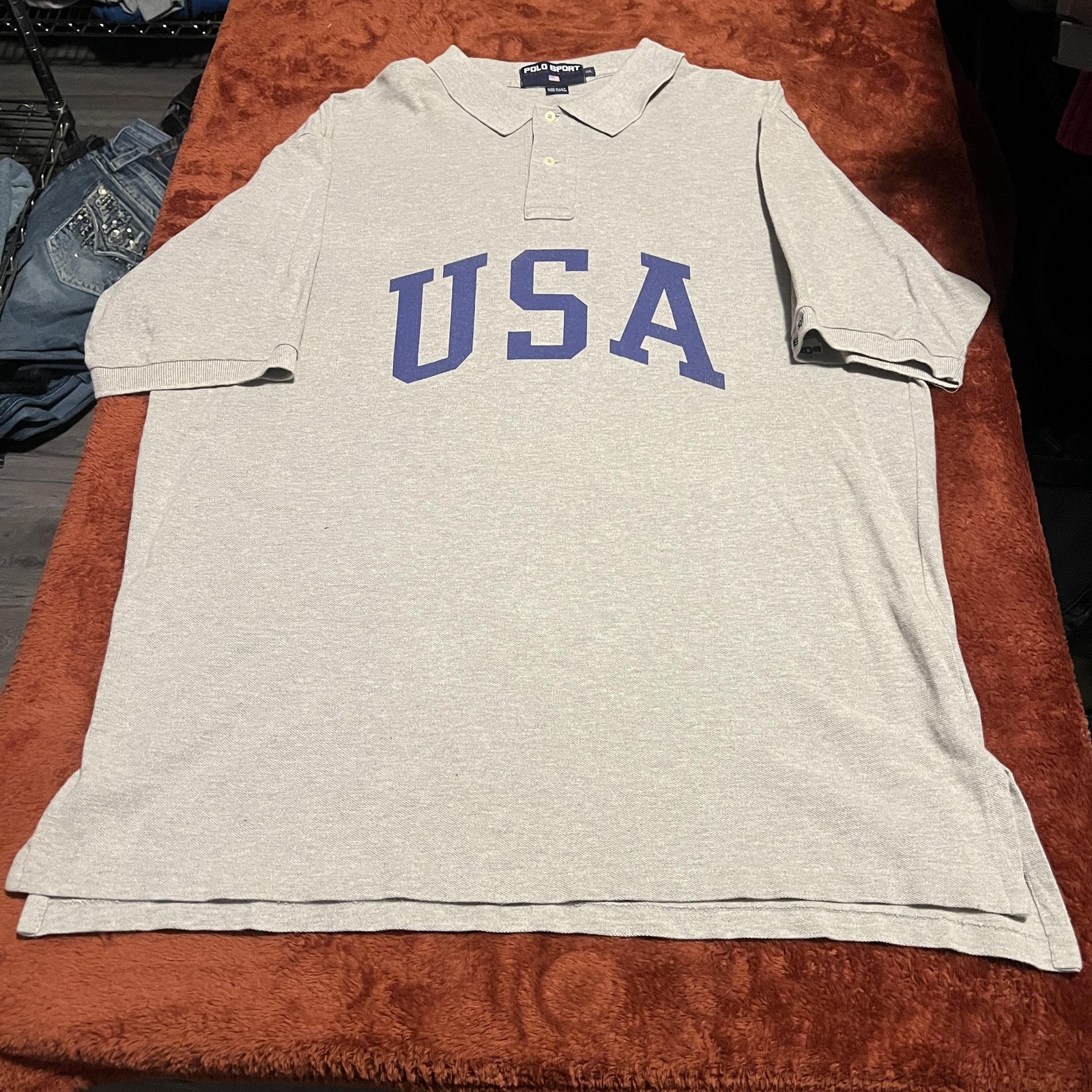 Vintage Polo Sport Ralph Lauren Polo Shirt Mens 2XL USA Graphic Made in USA 90s