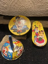 Vintage U.S. Metal Toy MFG. CO. Tin Clown Party Noisemaker Pre-Owned