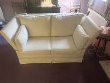Knole Bespoke Linen Mix Sofa Bed, Two-Seater, Cream Patterned