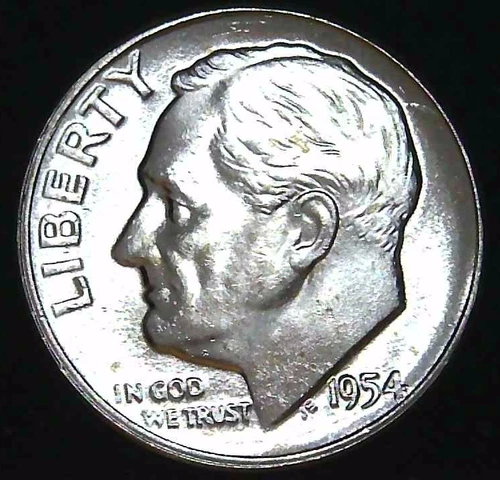 1954-P 10C Roosevelt Dime BU 90% Silver 26ocw0117-2