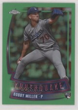 2023 Topps Chrome Update Youthquake Green Refractor 66/99 Bobby Miller 0rz7