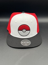 Pokemon Adujustable Pokeball Baseball Cap Hat Red Black Red White Ash NEW