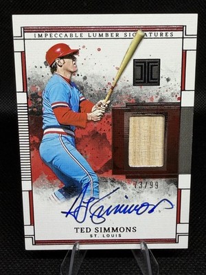 Ted Simmons 2025 Panini Impeccable - Impeccable Lumber Signatures /99 Cardinals