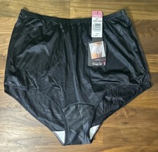 Vtg Vanity Fair Panties Sz 7 Sheer Black Nylon Panty USA Second Skin Satin