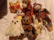 7 Mixed stuffed animals plush lot used
