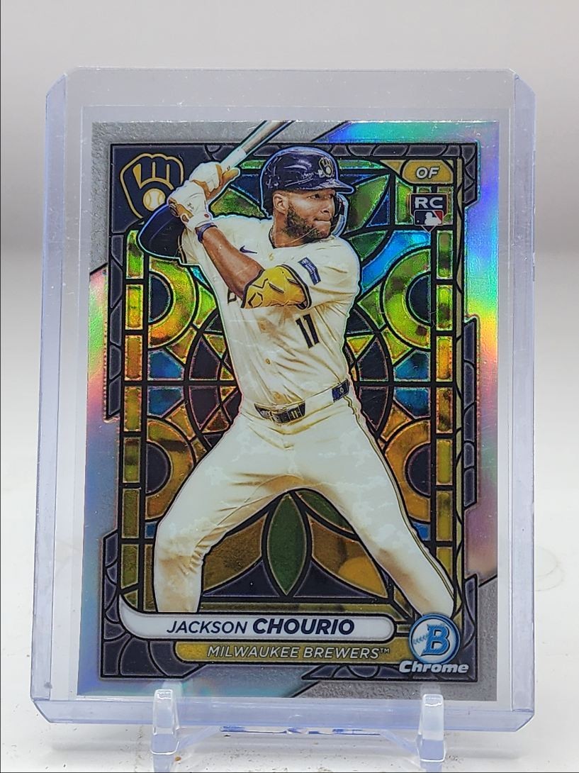 JACKSON CHOURIO 2024 BOWMAN CHROME ETCHED IN GLASS ROOKIE SSP RC Q3413