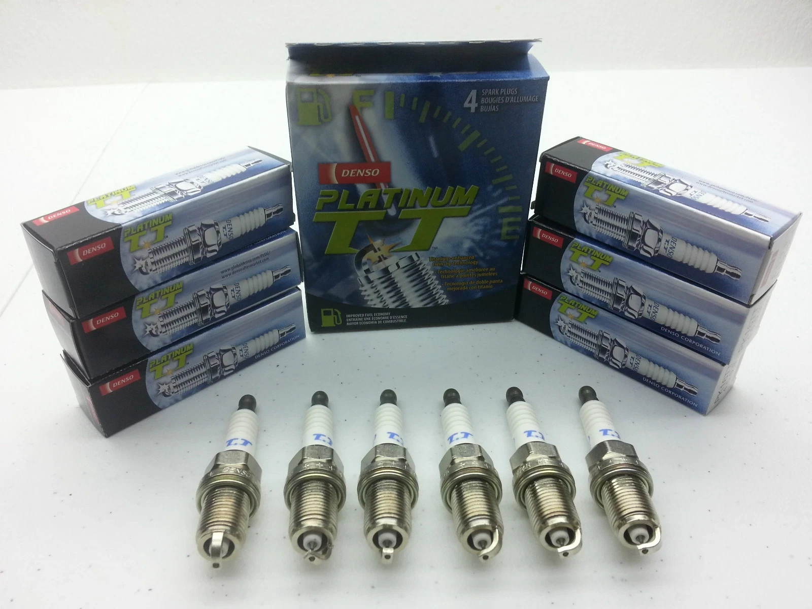 6x DENSO PT16TT Platinum Titanium TT Spark Plug set Pre-Gapped More Spark/Power