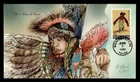 DR WHO 1996 FDC INDIAN RAVEN DANCE BEVIL HANDPAINTED CACHET M75367