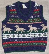 Vintage Baby Boy's Puppy Dog Fair Isle Winter Sweater Vest Philippines Size 12M