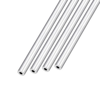 4 PCS 6063 Aluminum Tube 6mm OD x 2.5mm ID x 300mm L Round Tubing DIY