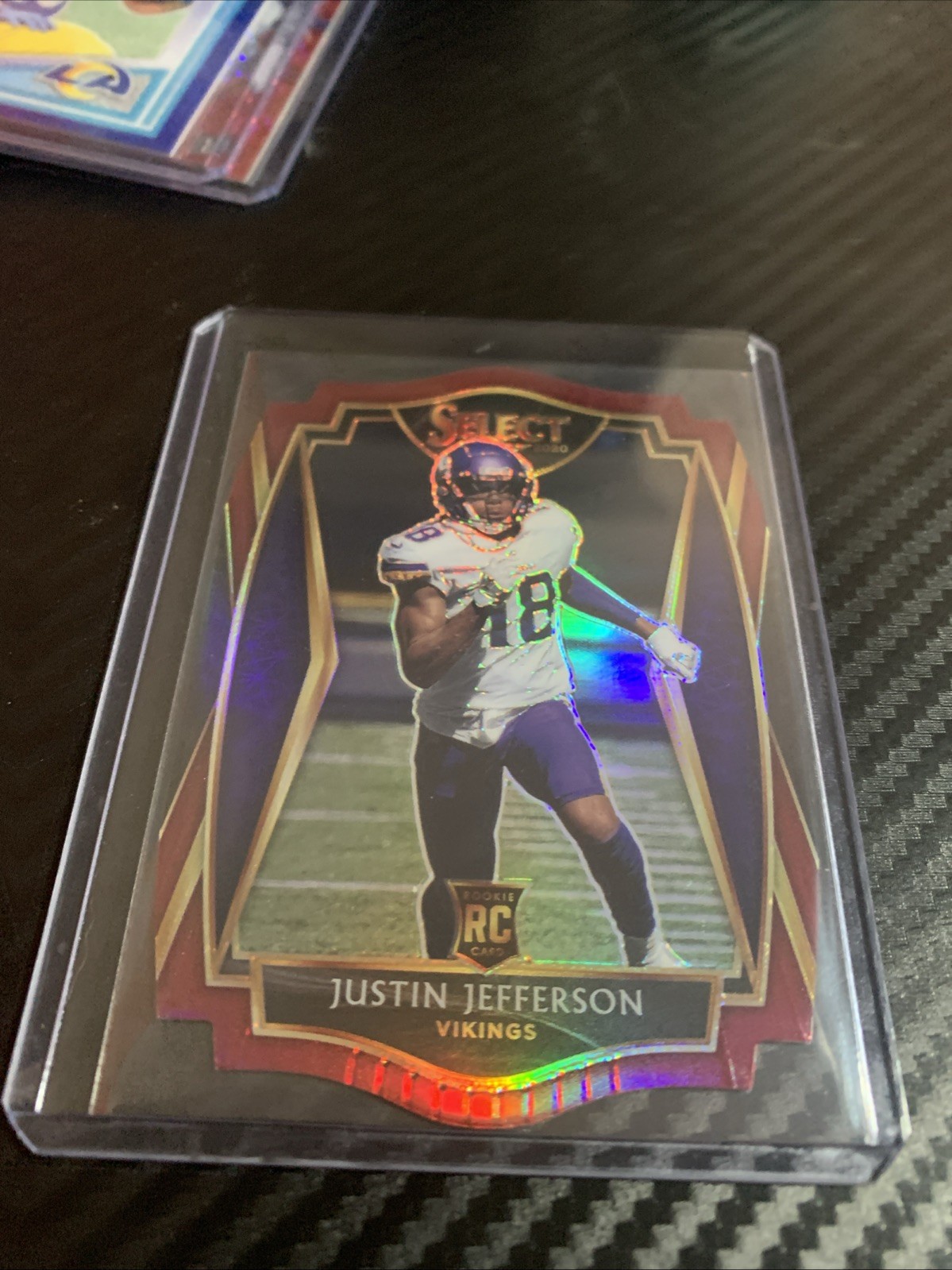 2020 Panini Select - Premier Level Justin Jefferson #161 Red Prizm Die-Cut (RC)